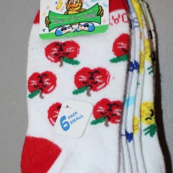 Smart Feet Days of the Week Socks 6-Pack Small Kids Children's 7-9 - Picture 1 of 5